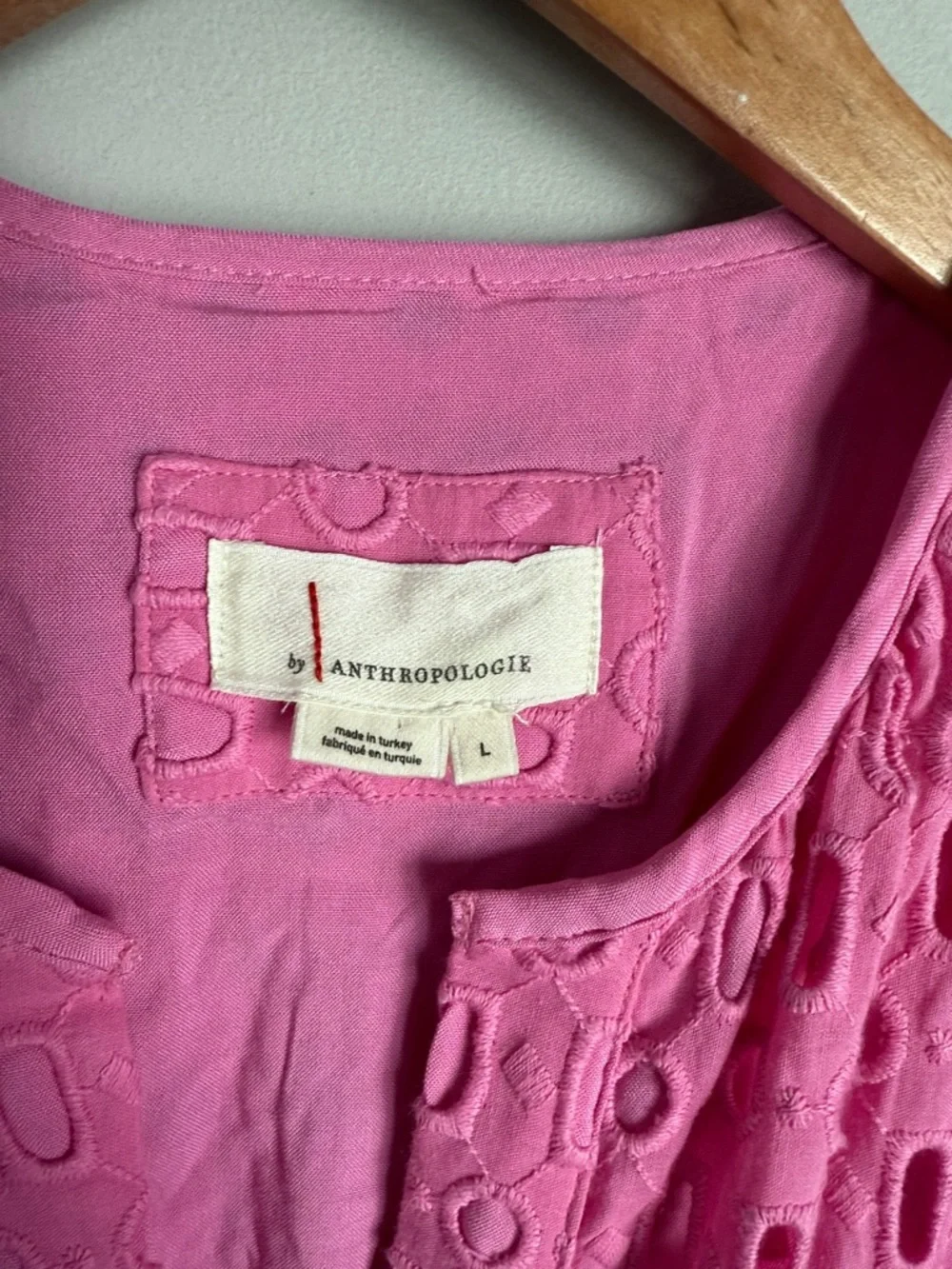 Anthropologie Somerset Maxi Dress Eyelet Edition PINK Large - Picture 6 of 12